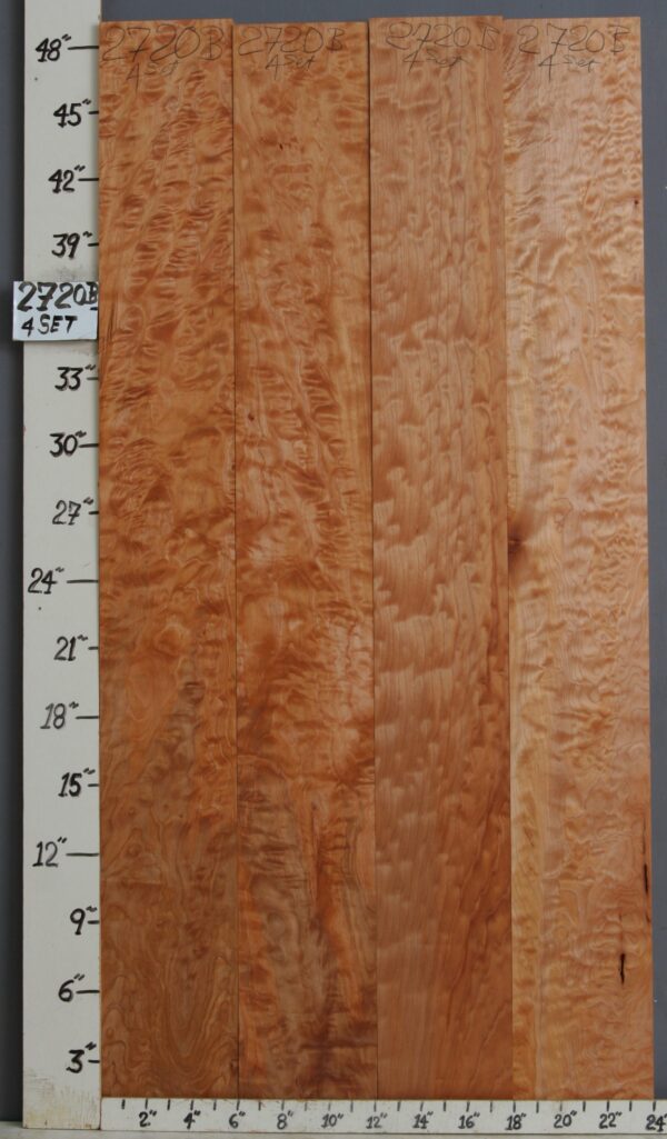 AAAAA QUILTED MAPLE 4 BOARD SET 24" X 48" X 4/4 (NWTB2720)