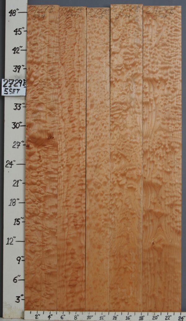 AAAAA QUILTED MAPLE 5 BOARD SET 24" X 48" X 4/4 (NWTB2729)