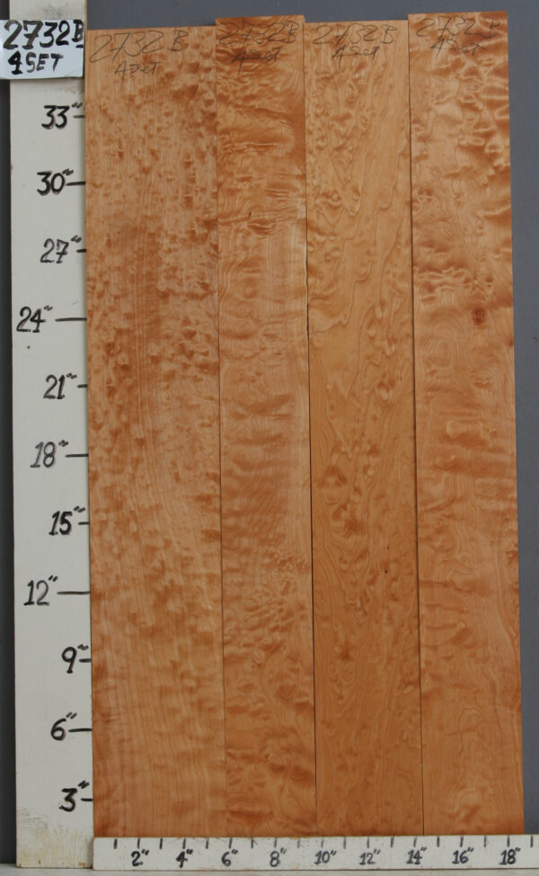 AAAAA QUILTED MAPLE 4 BOARD SET 18"1/2 X 36" X 4/4 (NWTB2732)