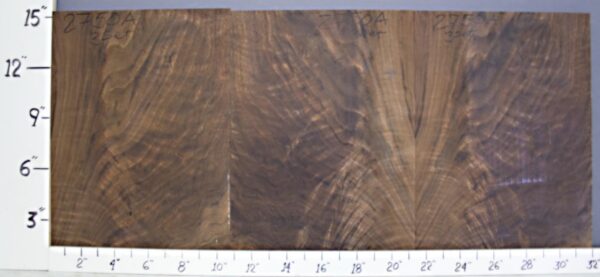 AAAAA CROTCH CLARO WALNUT 3 BOARD SET 32"1/8 X 15"3/8 X 4/4 (NWT2750A)