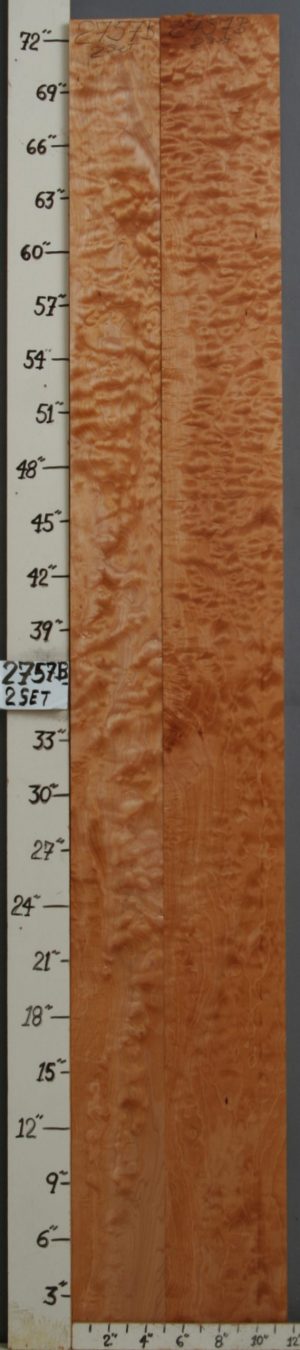 MUSICAL QUILTED MAPLE 2 BOARD SET 11"1/2 X 72" X 4/4 (NWTB2757)