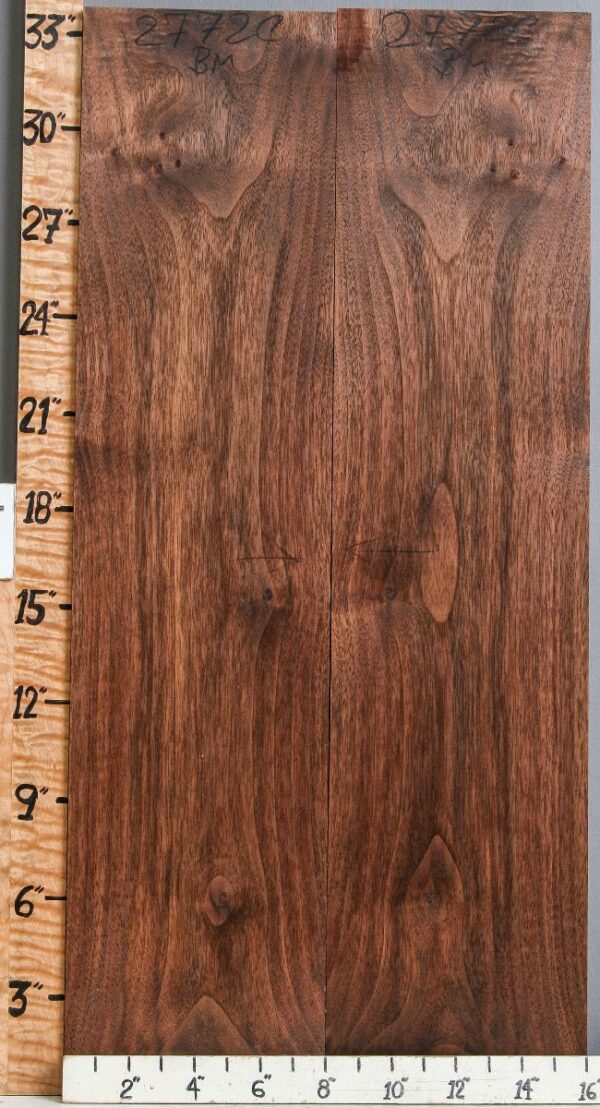 5A Marbled Claro Walnut Bookmatch 16" X 33" X 4/4 (NWT-2772C)