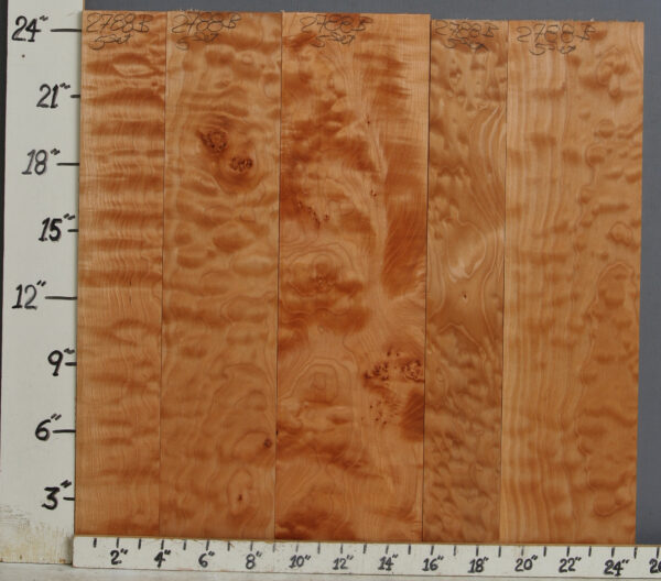 AAAA QUILTED MAPLE 5 BOARD SET 25" X 24" X 4/4 (NWTB2788)