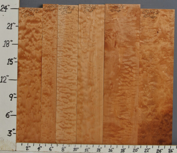 AAAA QUILTED MAPLE 6 BOARD SET 26" X 24" X 4/4 (NWTB2789)