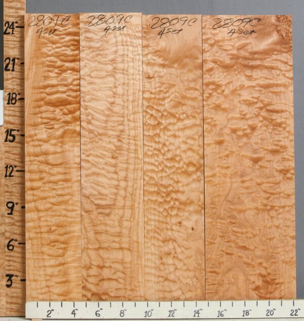 5A Quilted Maple 4 Board Set 22"1/4 X 24" X 6/4 (NWT-2809C)