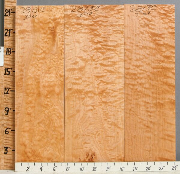 5A Quilted Maple 3 Board Set 24"1/4 X 24" X 6/4 (NWT-2813C)