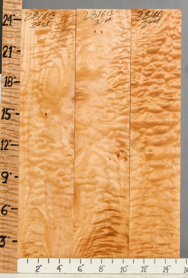 5A Quilted Maple 3 Board Set 15"1/4 X 24" X 6/4 (NWT-2816C)