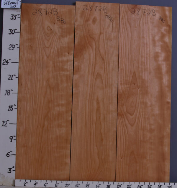 AAAAA CURLY CHERRY MICRO LUMBER 3 BOARD SET 30" X 36" X 5/8 (NWTB2872)