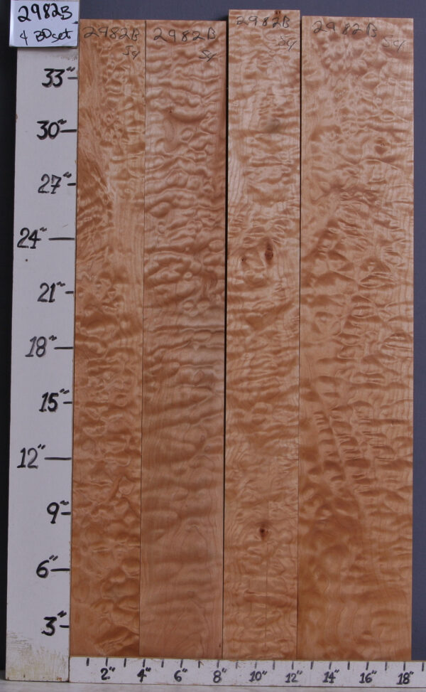 AAAAA QUILTED MAPLE 4 BOARD SET 18"1/4 X 36" X 4/4 (NWTB2982)