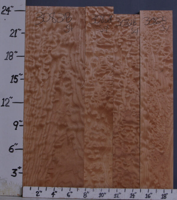 AAAAA QUILTED MAPLE 4 BOARD SET 19"1/4 X 44" X 4/4 (NWTB3082)