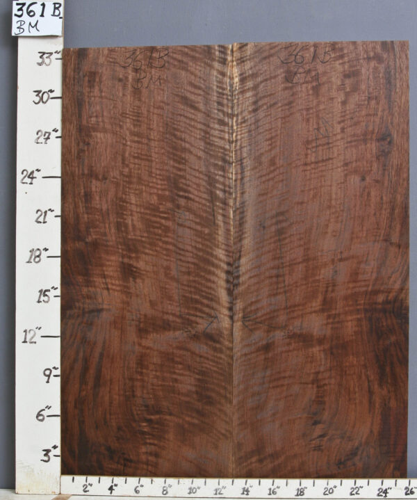 MUSICAL CURLY MARBLED CLARO WALNUT BOOKMATCH 25"3/4 X 33" X 4/4 (NWT361B)