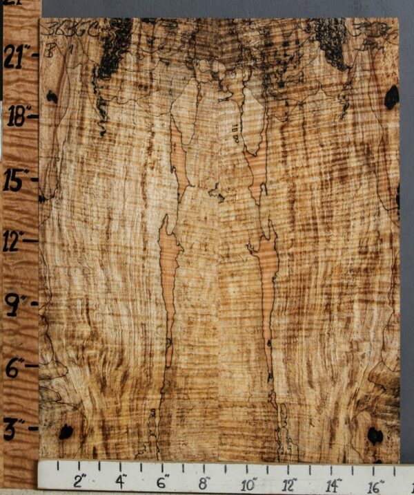 5A Spalted Curly Maple Bookmatch Microlumber 17" X 22" X 3/4 (NWT-3636C)