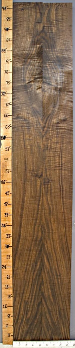 MUSICAL CURLY MARBLED CLARO WALNUT BOOKMATCH 16"3/4 X 98" X 4/4 (NWT-3776A)