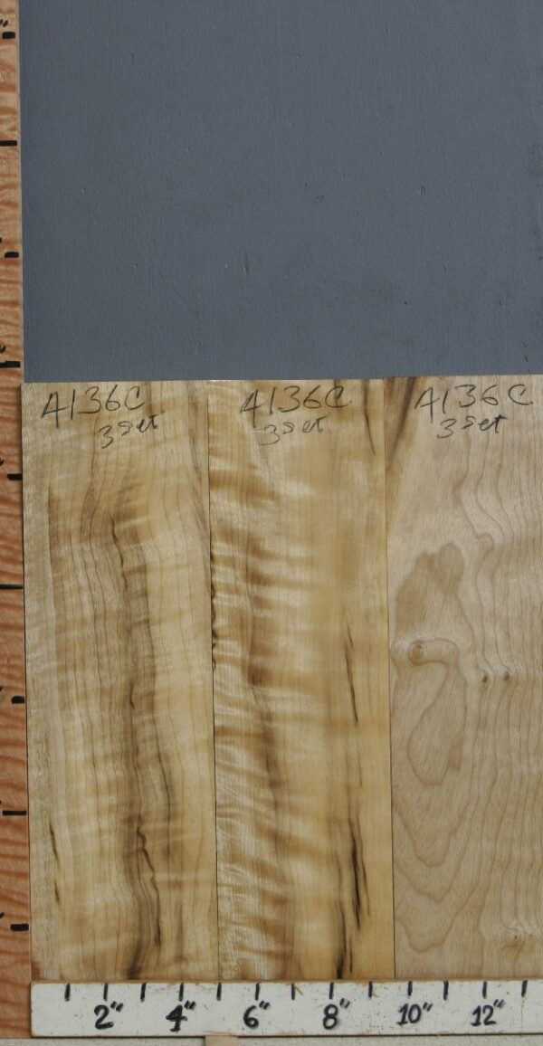 5A Curly Myrtlewood 3 Block Set 14"1/2 X 17" X 2"1/8 (NWT-4136C)