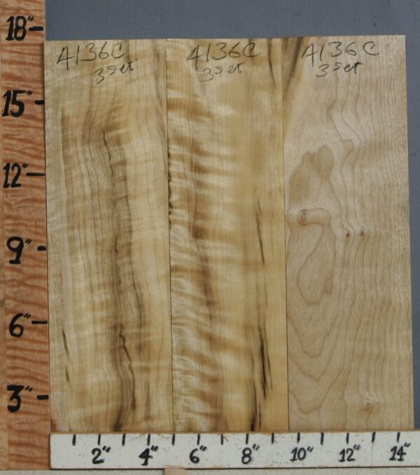 5A Curly Myrtlewood 3 Block Set 14"1/2 X 17" X 2"1/8 (NWT-4136C) - Image 2