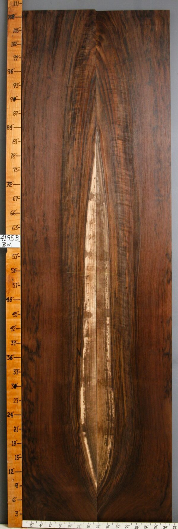 AAAAA MARBLED CLARO WALNUT BOOKMATCH 31"1/4 X 109" X 5/4 (NWTB4195)