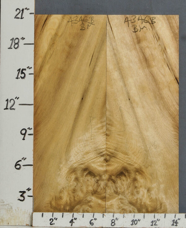 AAAAA BURL MYRTLEWOOD BOOKMATCH MICROLUMBER 14"1/4 X 20"1/2 X 3/8 (NWTB4346)