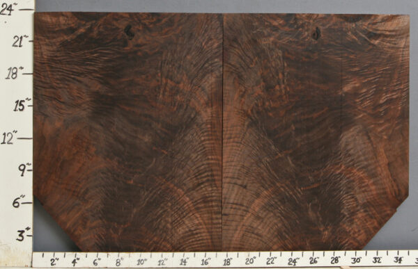 AAAAA CURLY MARBLED CLARO WALNUT BOOKMATCH 35" X 23" X 4/4 (NWT4490B)