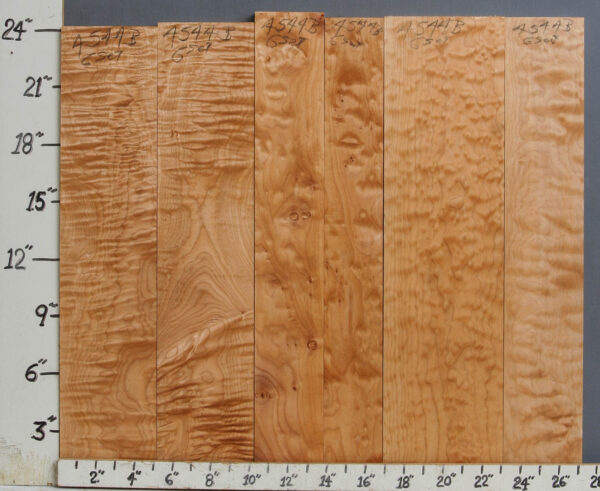 AAAAA QUILTED MAPLE 6 BOARD SET 27" X 24" X 4/4 (NWTB4544)