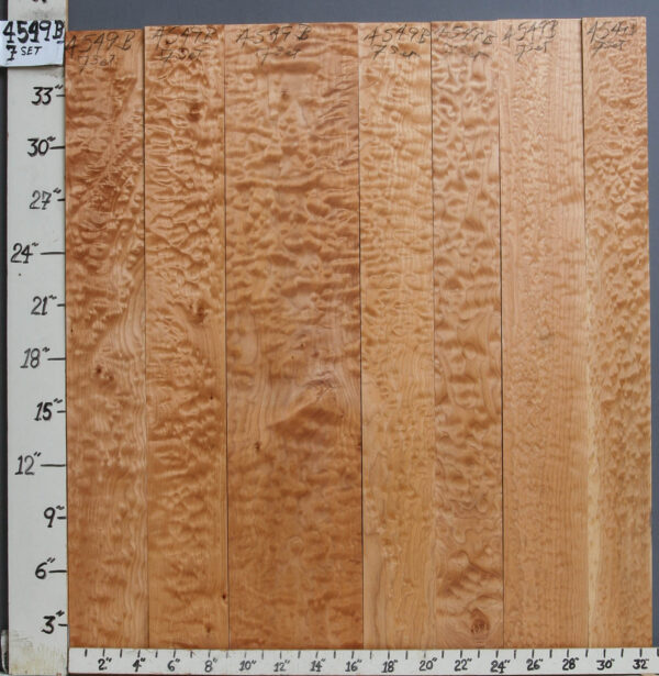 AAAAA QUILTED MAPLE 7 BOARD SET 32"3/4 X 36" X 4/4 (NWTB4549)