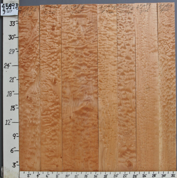 AAAAA QUILTED MAPLE 7 BOARD SET 32"3/4 X 36" X 4/4 (NWTB4549) - Image 2