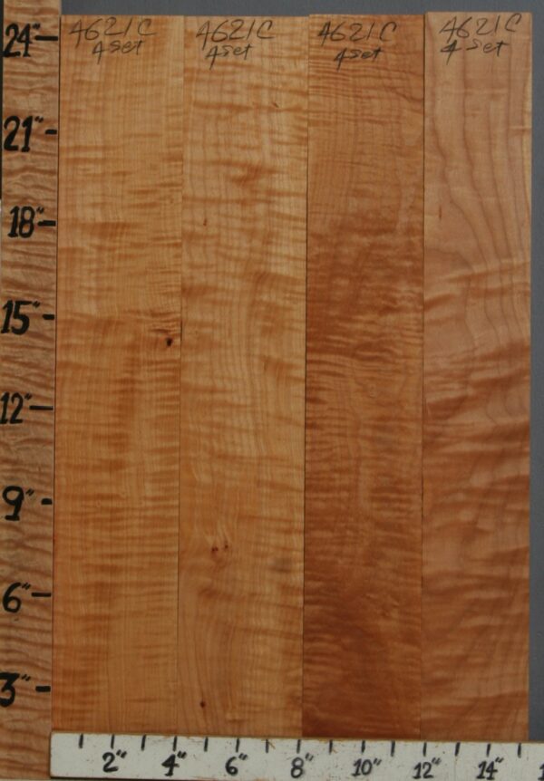 5A Curly Maple 4 Board Set 15"1/4 X 24" X 6/4 (NWT-4621C)