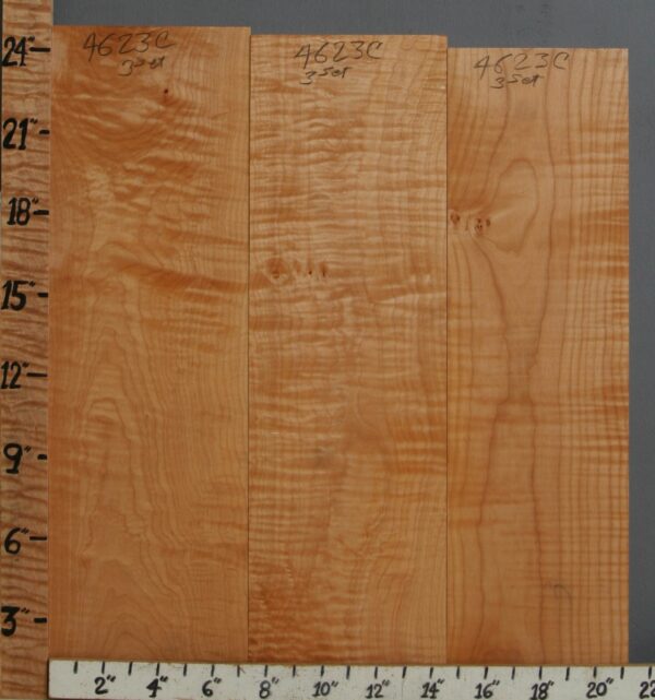 5A Curly Maple 3 Board Set 21"1/4 X 24" X 6/4 (NWT-4623C)