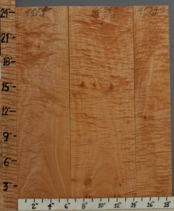 5A Curly Maple 3 Board Set 18"3/4 X 24" X 6/4 (NWT-4634C)