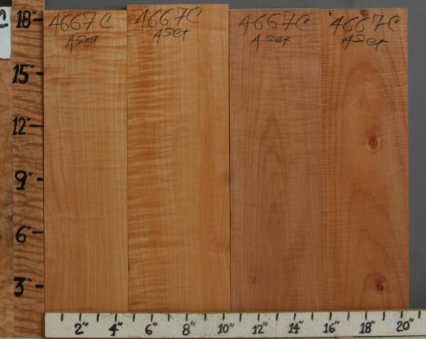 5A Curly Maple 4 Board Set 20"1/2 X 18" X 6/4 (NWT-4667C)