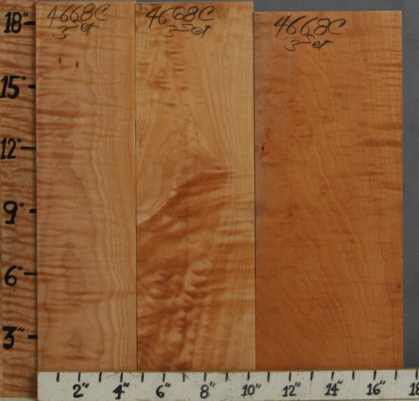 5A Curly Maple 3 Board Set 17"1/2 X 18" X 6/4 (NWT-4668C)