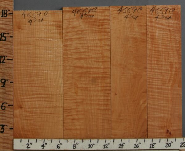 5A Curly Maple 4 Board Set 21"3/4 X 18" X 6/4 (NWT-4669C)