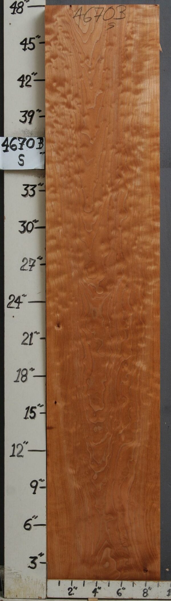 AAAAA QUILTED MAPLE LUMBER 9"1/8 X 47" X 8/4 (NWTB4670)