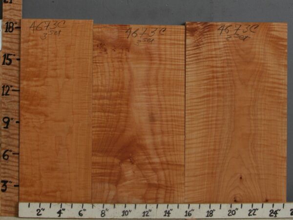 5A Curly Maple 3 Board Set 25"1/4 X 18" X 6/4 (NWT-4673C)