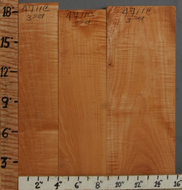 5A Curly Maple 3 Board Set 15"3/4 X 18" X 6/4 (NWT-4711C)