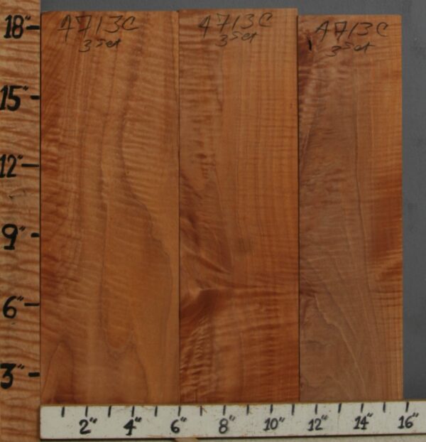 5A Curly Maple 3 Board Set 15"3/4 X 18" X 6/4 (NWT-4713C)