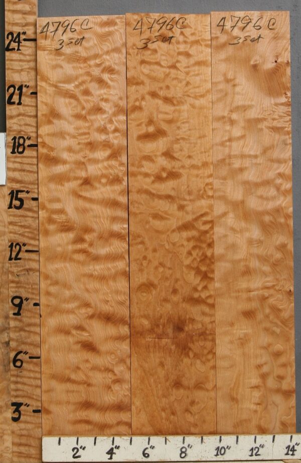 5A Quilted Maple 3 Board Set 14"1/4 X 24" X 6/4 (NWT-4796C)