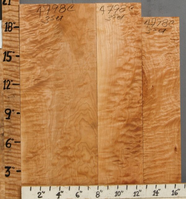 5A Quilted Maple 3 Board Set 16"1/2 X 18" X 6/4 (NWT-4798C)