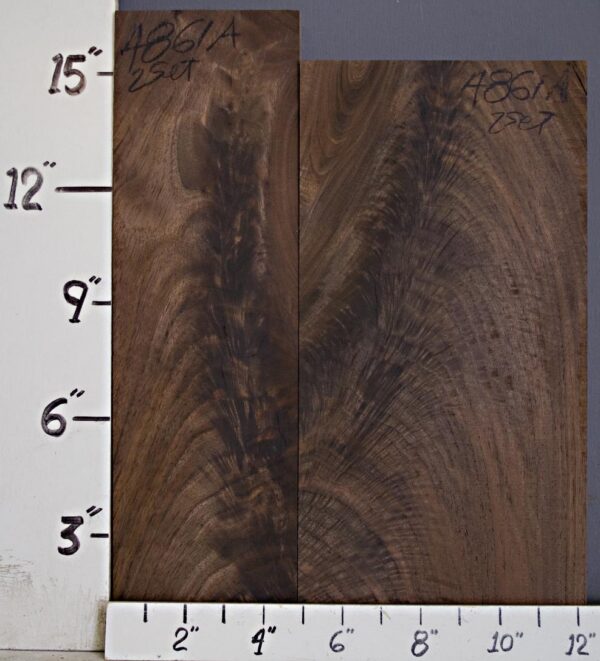 AAAAA CROTCH MARBLED CLARO WALNUT 2 BOARD SET 12"1/4 X 15"1/4 X 8/4 (NWT4861A)