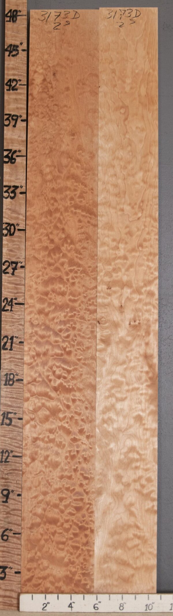 4A Quilted Maple 2 Board Set Lumber 10"1/2 X 48" X 4/4" (NWT-3173D) - Image 2