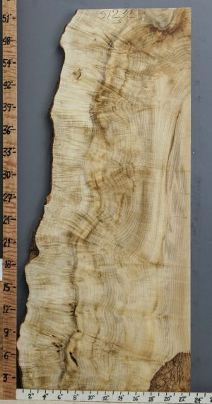 5A Curly Myrtlewood Lumber with Live Edge 19" X 52" X 5/4 (NWT-5123C)
