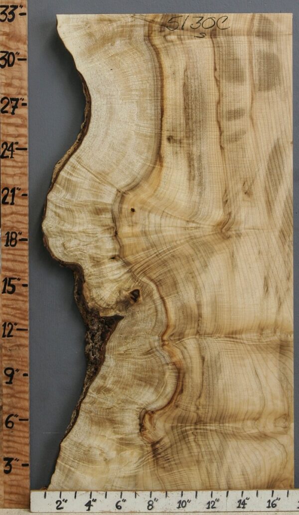 5A Curly Myrtlewood Lumber with Live Edge 16" X 32" X 5/4 (NWT-5130C) - Image 2