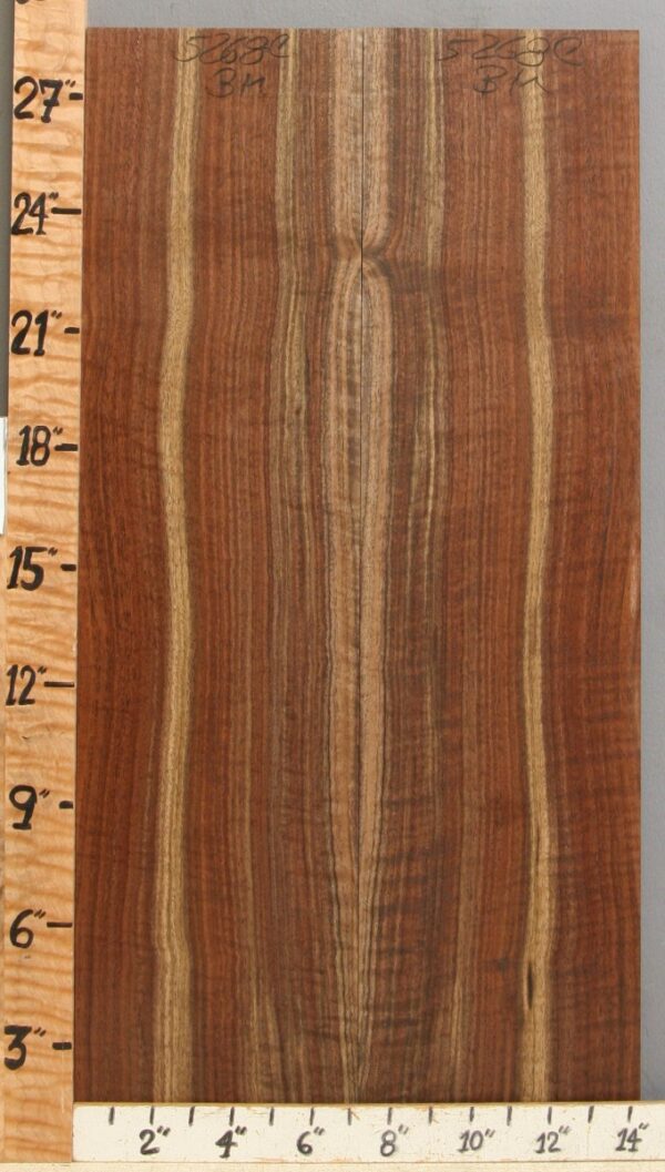 5A Curly Claro Walnut Microlumber Bookmatch 14"1/4 X 28" X 1/4 (NWT-5268C)