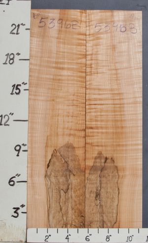 AAAAA CURLY SPALTED MAPLE MICROLUMBER BOOKMATCH 11"1/4 X 23" X 3/8 (NWT-5396B)