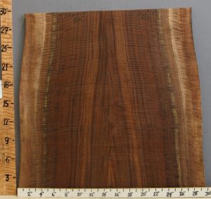 Musical Curly Claro Walnut Bookmatch with Live Edge 27" X 29" X 5/4 (NWT-5505C)