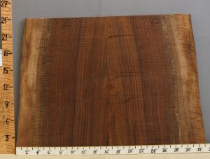 Musical Curly Claro Walnut Bookmatch with Live Edge 29" X 24" X 5/4 (NWT-5506C)