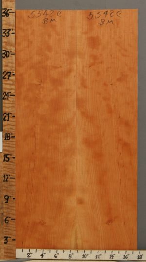 5A Curly Cherry Microlumber Bookmatch 17"3/4 X 36" X 1/4 (NWT-5542C)