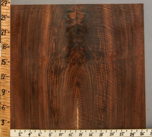 Musical Curly Claro Walnut Microlumber Bookmatch 27" X 26" X 1/4 (NWT-5607C)