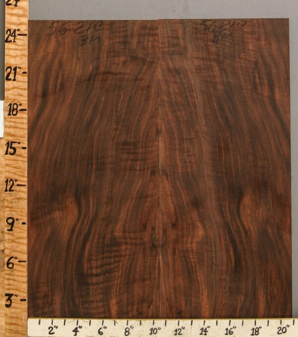 Musical Curly Claro Walnut Microlumber Bookmatch 21" X 25" X 1/4 (NWT-5621C)