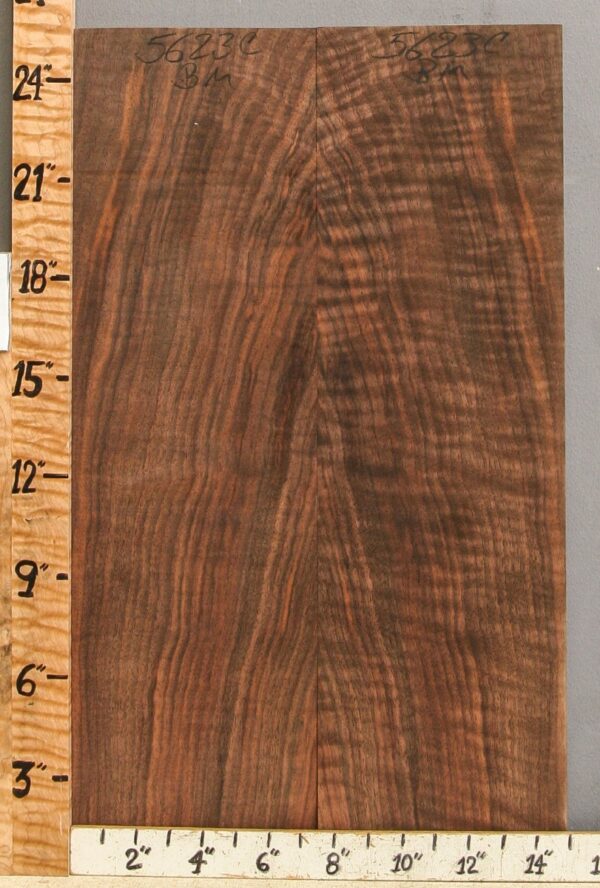 Musical Curly Claro Walnut Microlumber Bookmatch 15" X 25" X 1/4 (NWT-5623C)