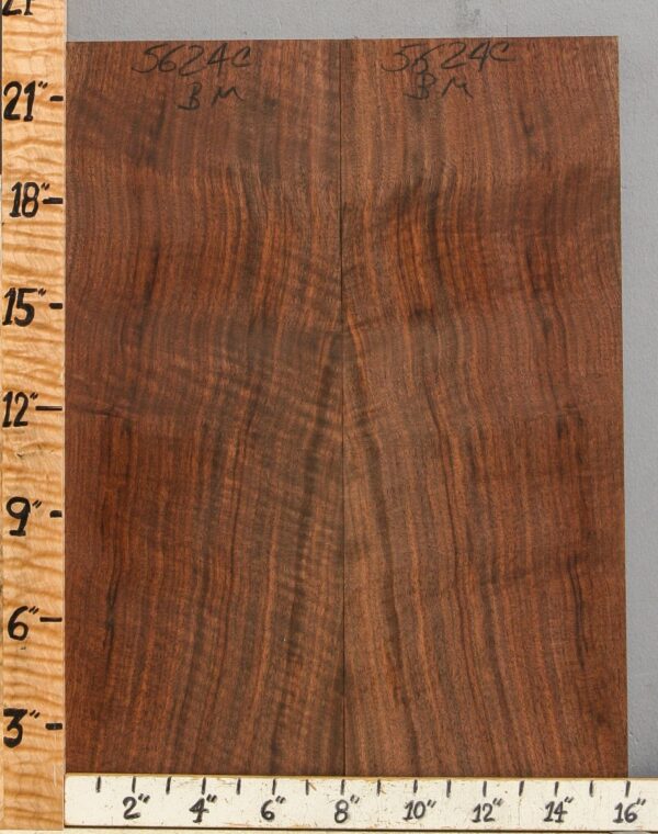 Musical Curly Claro Walnut Microlumber Bookmatch 16" X 22" X 1/4 (NWT-5624C)